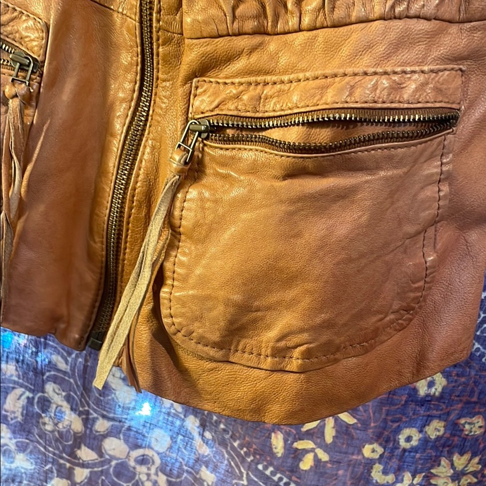 Hinge Tan Leather Jacket - image 2